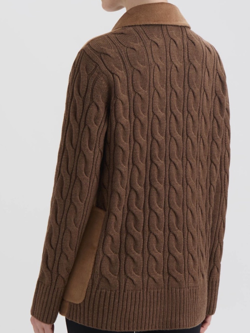 NWT Hunter Double Breasted Wool Blend Sweater Jacket Camel Tan Brown L - Picture 3 of 16